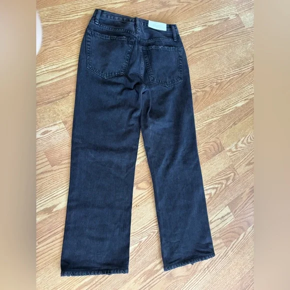 RE/DONE 70s Stovepipe High Rise Straight Leg Jeans Black Vintage-Inspired Denim